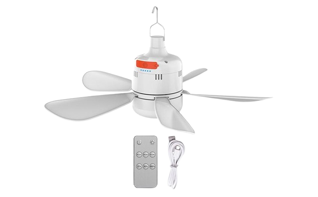 Lámpara-ventilador de techo recargable con control remoto foto 1