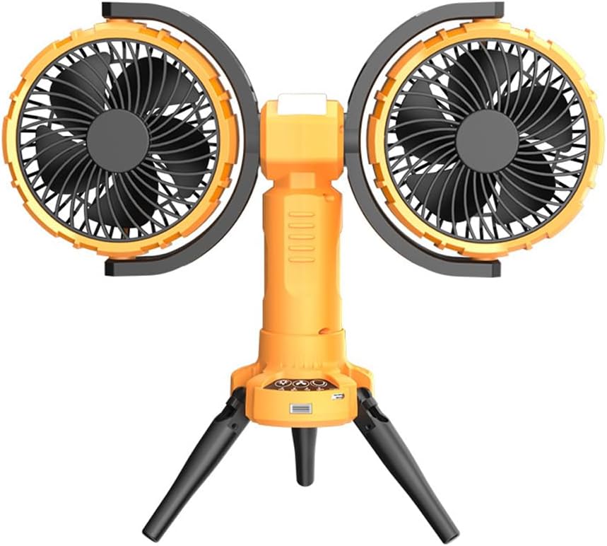 Ventilador recargable doble con trípode foto 1