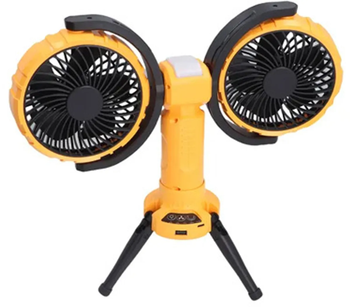 Ventilador recargable doble con trípode foto 2