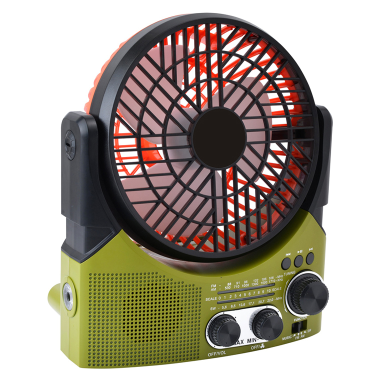 Ventilador recargable con radio y bocina Bluetooth foto 2