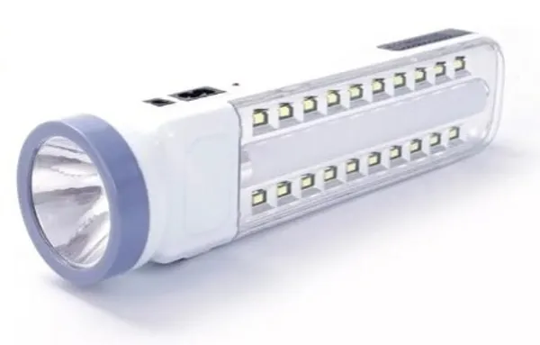 Lámpara recargable LED con linterna foto 1
