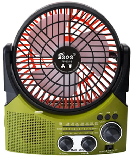 Ventilador recargable con radio y bocina Bluetooth foto 1